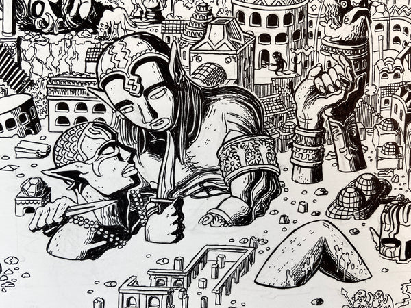 Hot Springs City Map Original Art