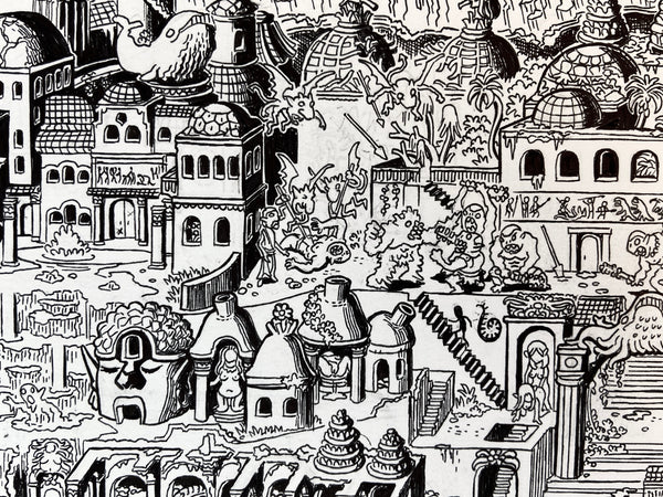 Hot Springs City Map Original Art