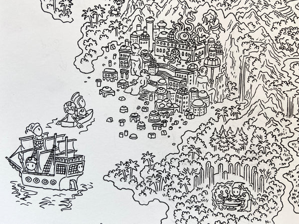 Hot Springs Island Map Original Art