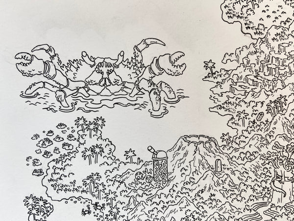 Hot Springs Island Map Original Art