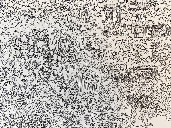 Hot Springs Island Map Original Art