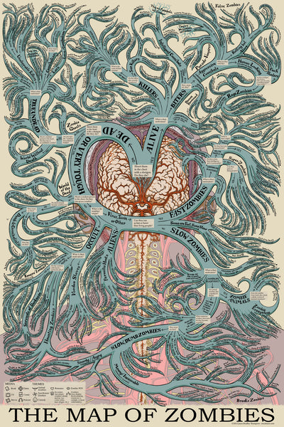 The Map of Zombies (24"x36" poster)