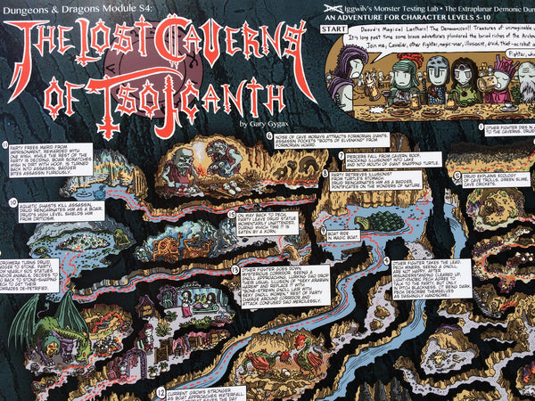 Lost Caverns of Tsojcanth Walkthrough Map Print